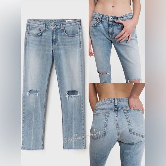 🆕 Rag & Bone Dre Low-Rise Boyfriend | Stella | Size: 27 - Picture 4 of 9